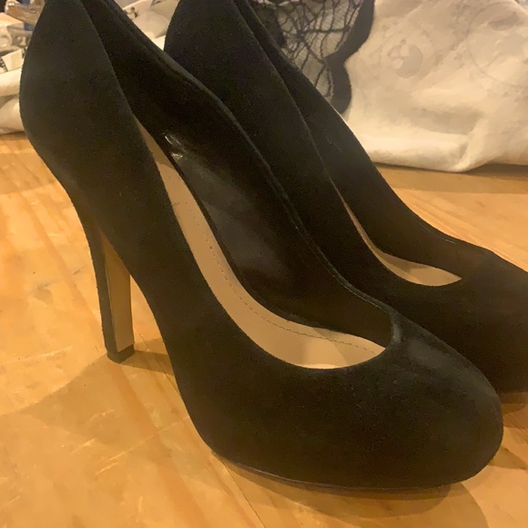 Shoes - Steve Madden Black Suede High Heels, Size 9